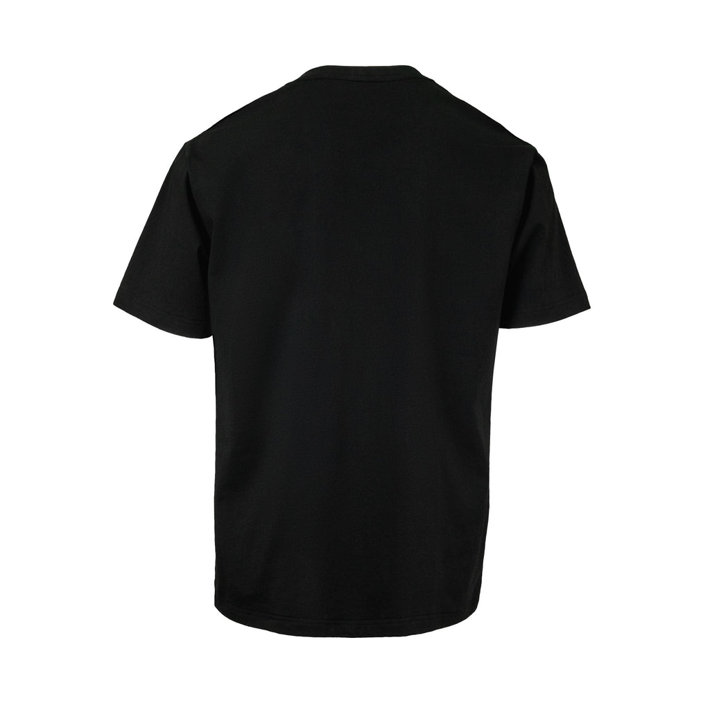 Back view of classic cotton tee in black 100% organic cotton. Ships from Australia.