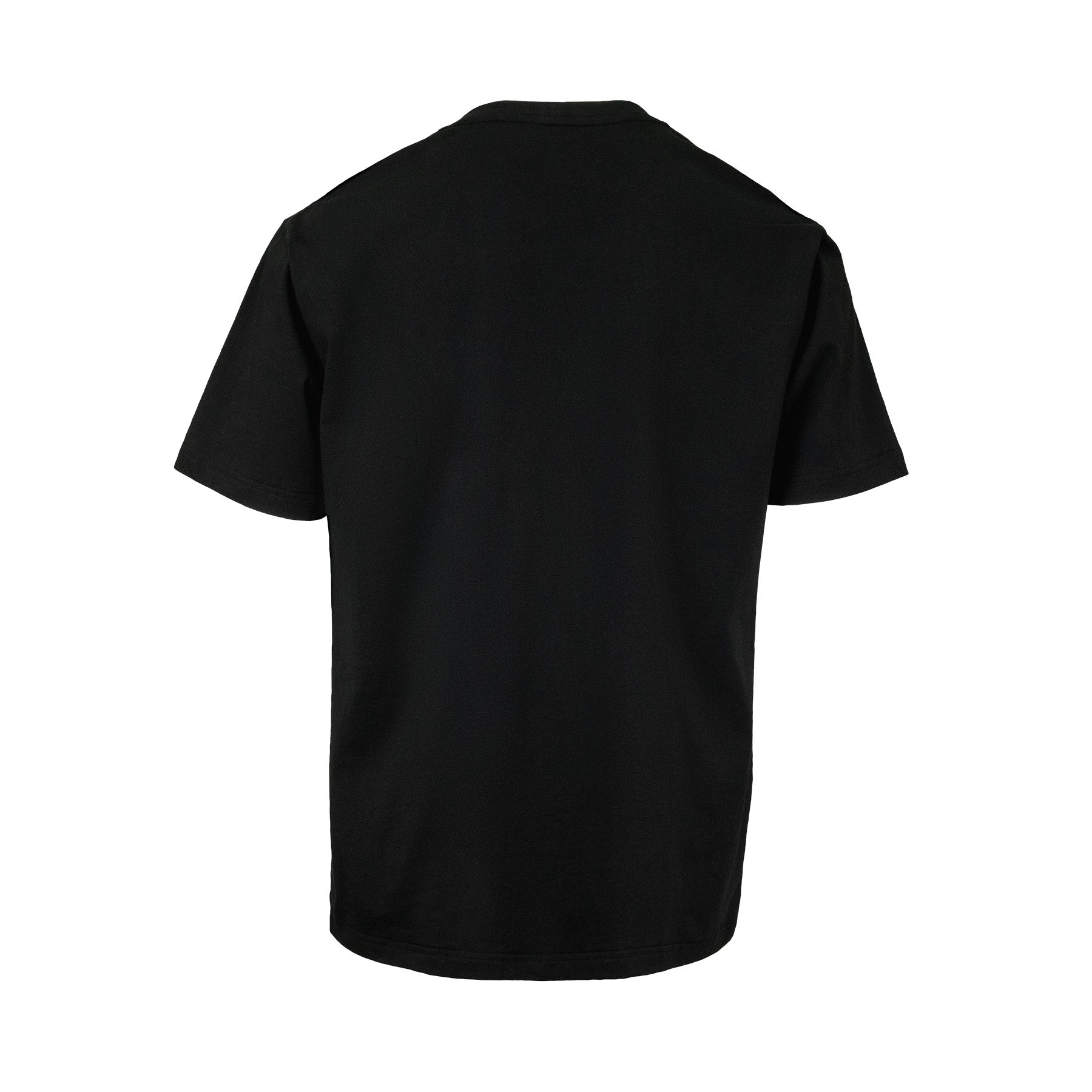 Back view of classic cotton tee in black 100% organic cotton. Ships from Australia.