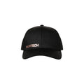 A black cap with the 'HUNTECH' logo printed in rose gold on the front right of the crown.