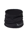Front view of lightweight scrunched merino gaiter in black with the Huntech logo at the bottom edge. Ships from Australia.